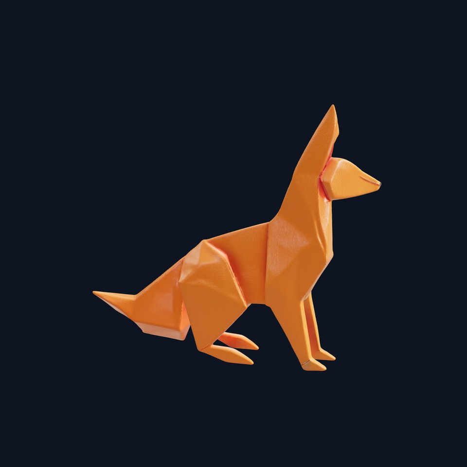 Origami Fox D Model Pack